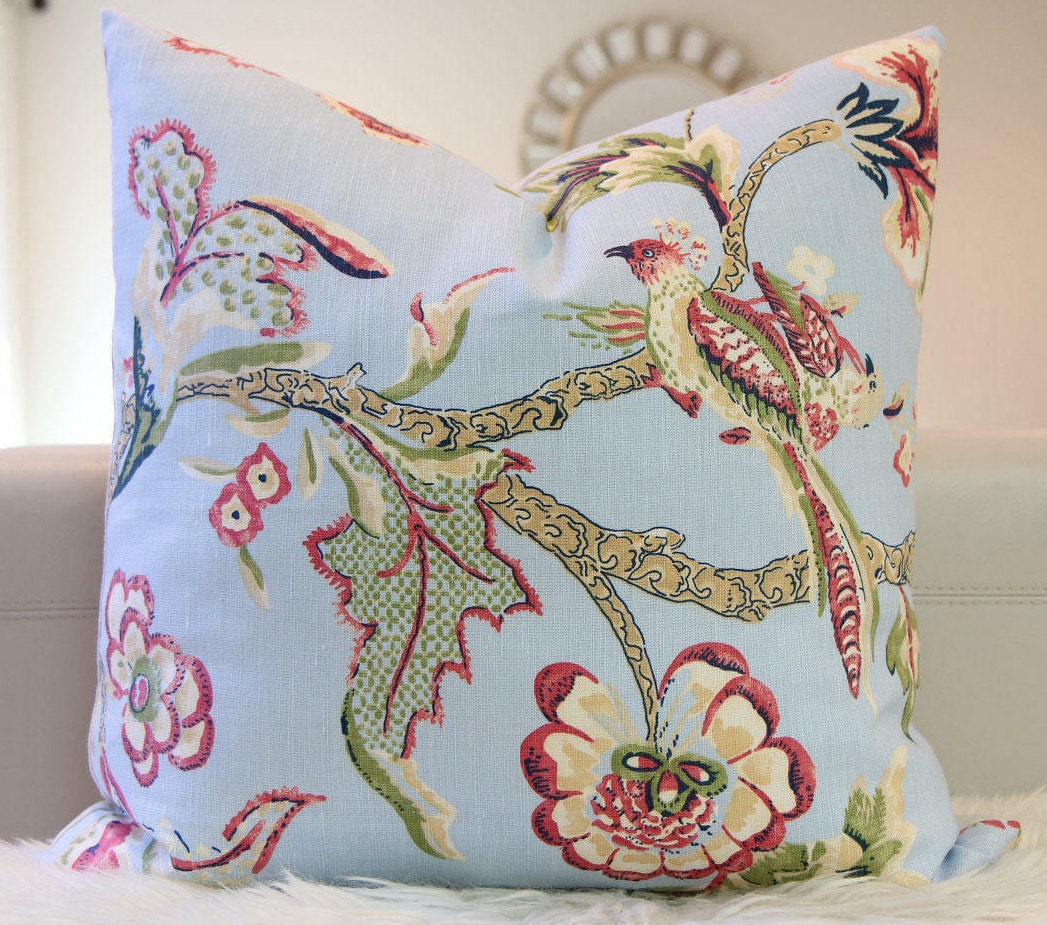 Shrewsbury Birds and Blooms Pillow 24" × 24"