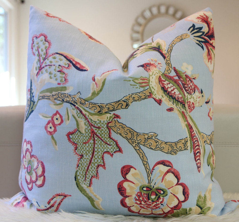 Shrewsbury Birds and Blooms Pillow 24" × 24"