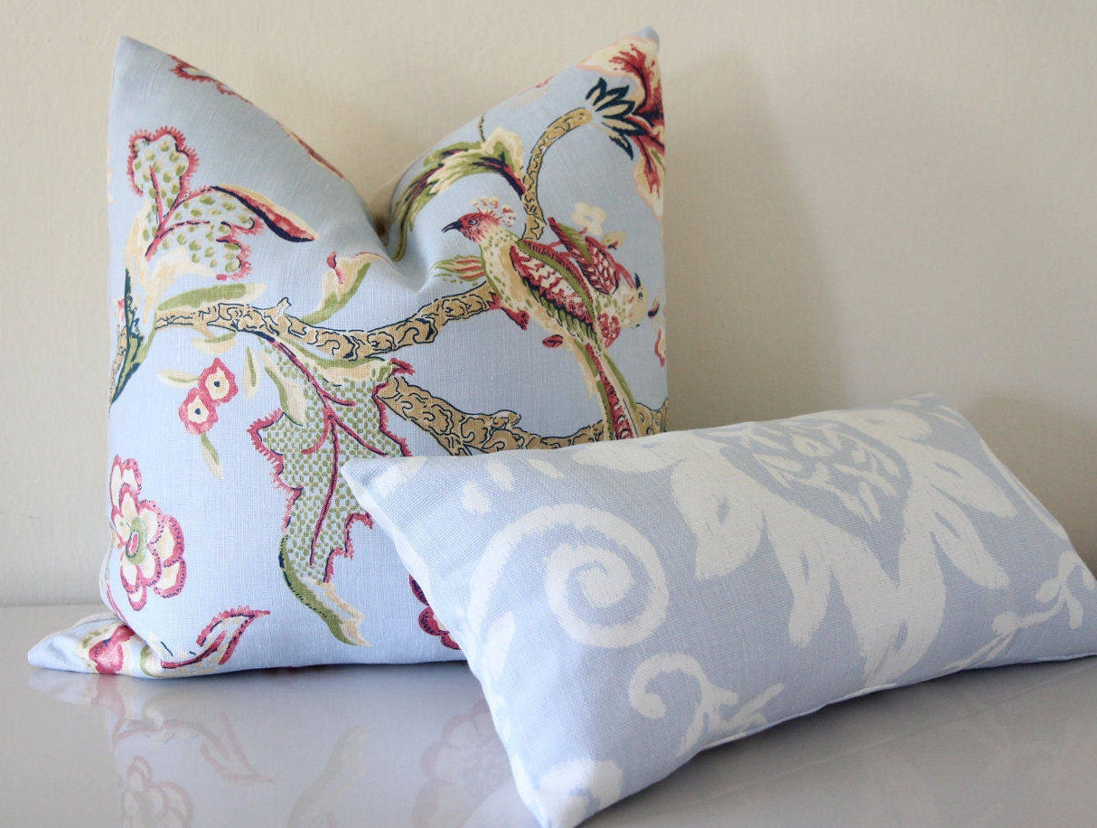 Shrewsbury Birds and Blooms Pillow 24" × 24"