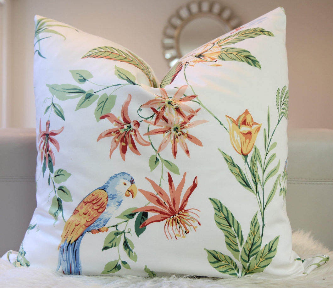 Flamingo Bay Tropical Pillow 24" × 24"