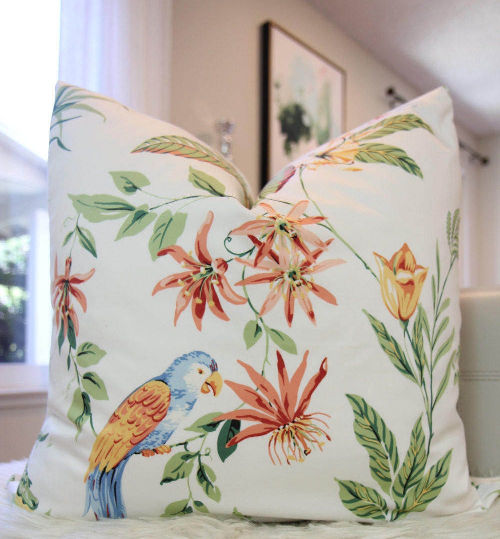Flamingo Bay Tropical Pillow 24" × 24"