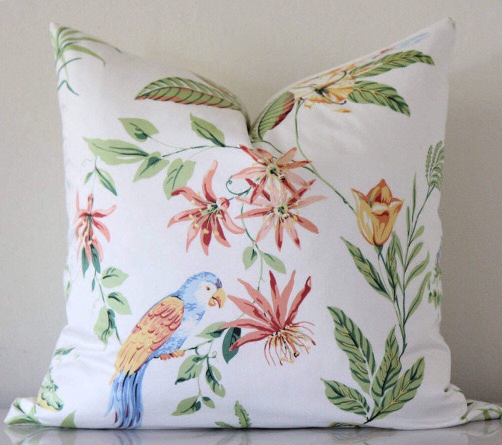 Flamingo Bay Tropical Pillow 24" × 24"