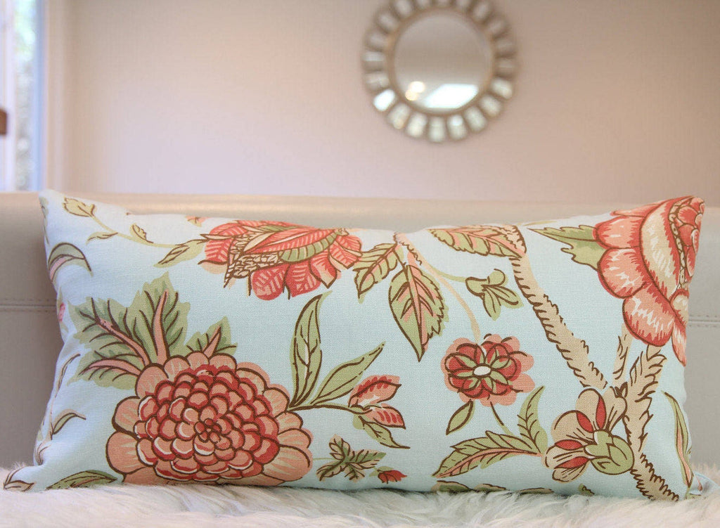 Floral Lumbar Pillow 12" × 24"
