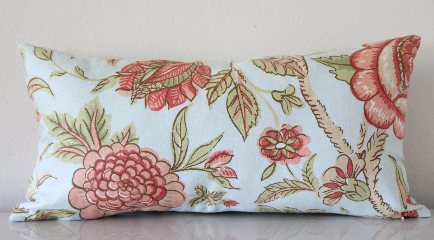 Floral Lumbar Pillow 12" × 24"