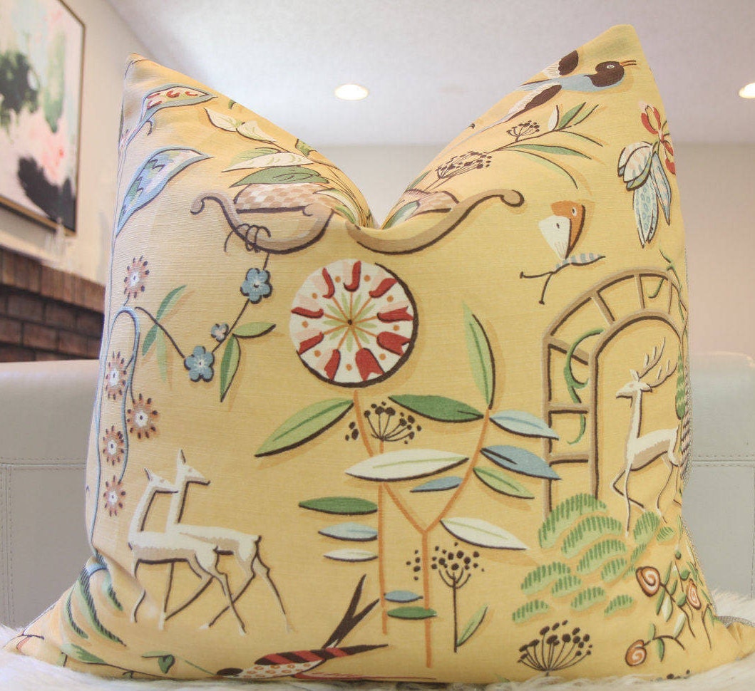 Spring Botanical Pillow 24" x 24"