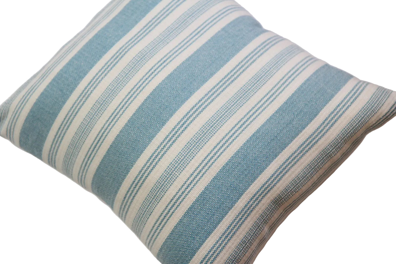Striped Light Blue & White Pillow 14″ × 16″