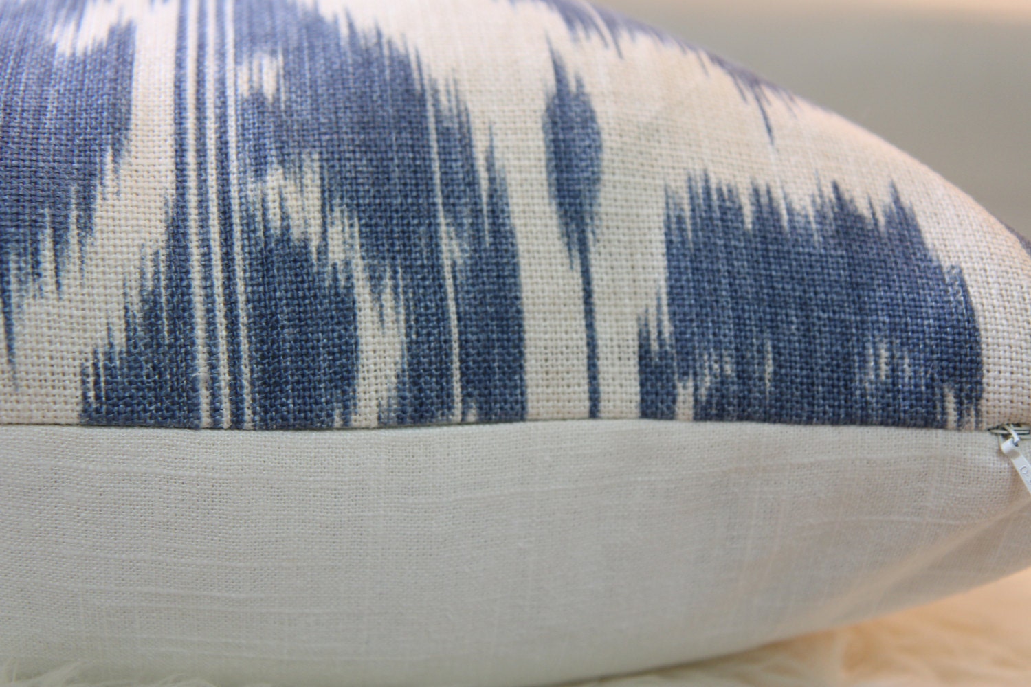 Kura Kura Navy Ikat Pillow 17" × 17"