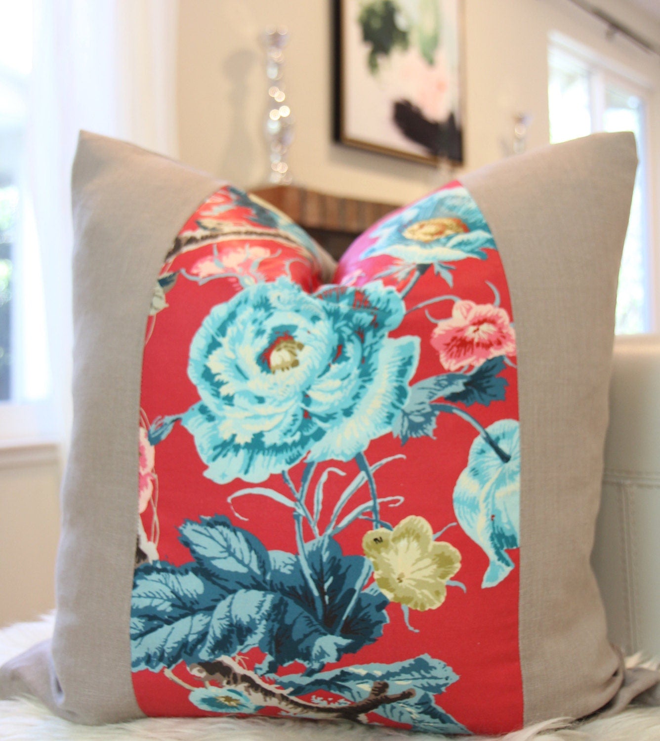 Chintz Floral Pillow 20″ × 20″