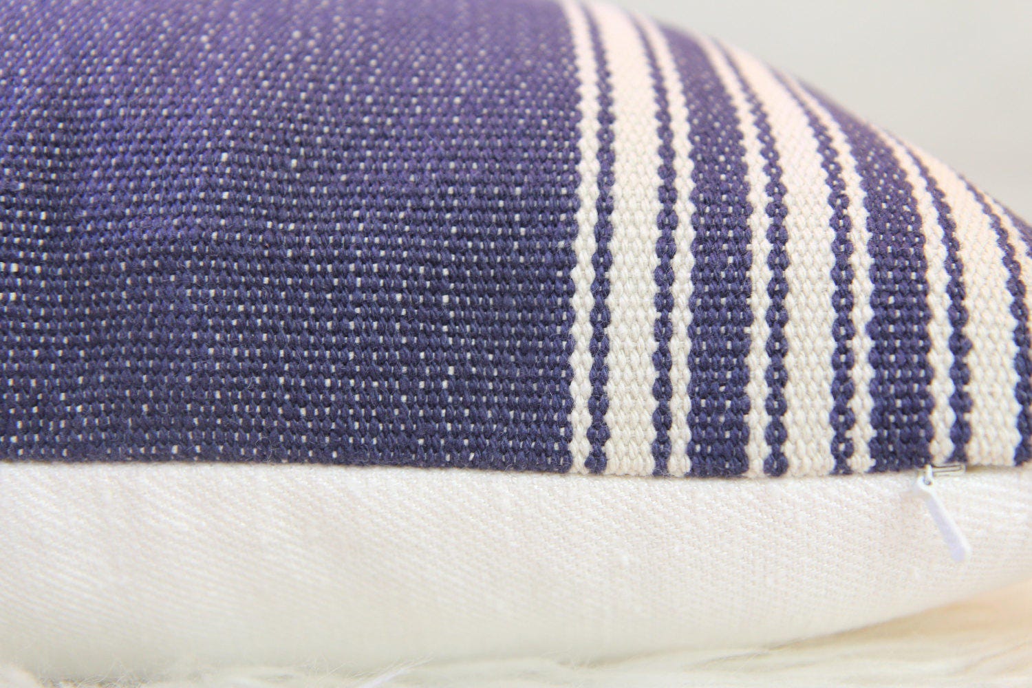 Indigo Striped Lumbar Pillow 12" × 24"