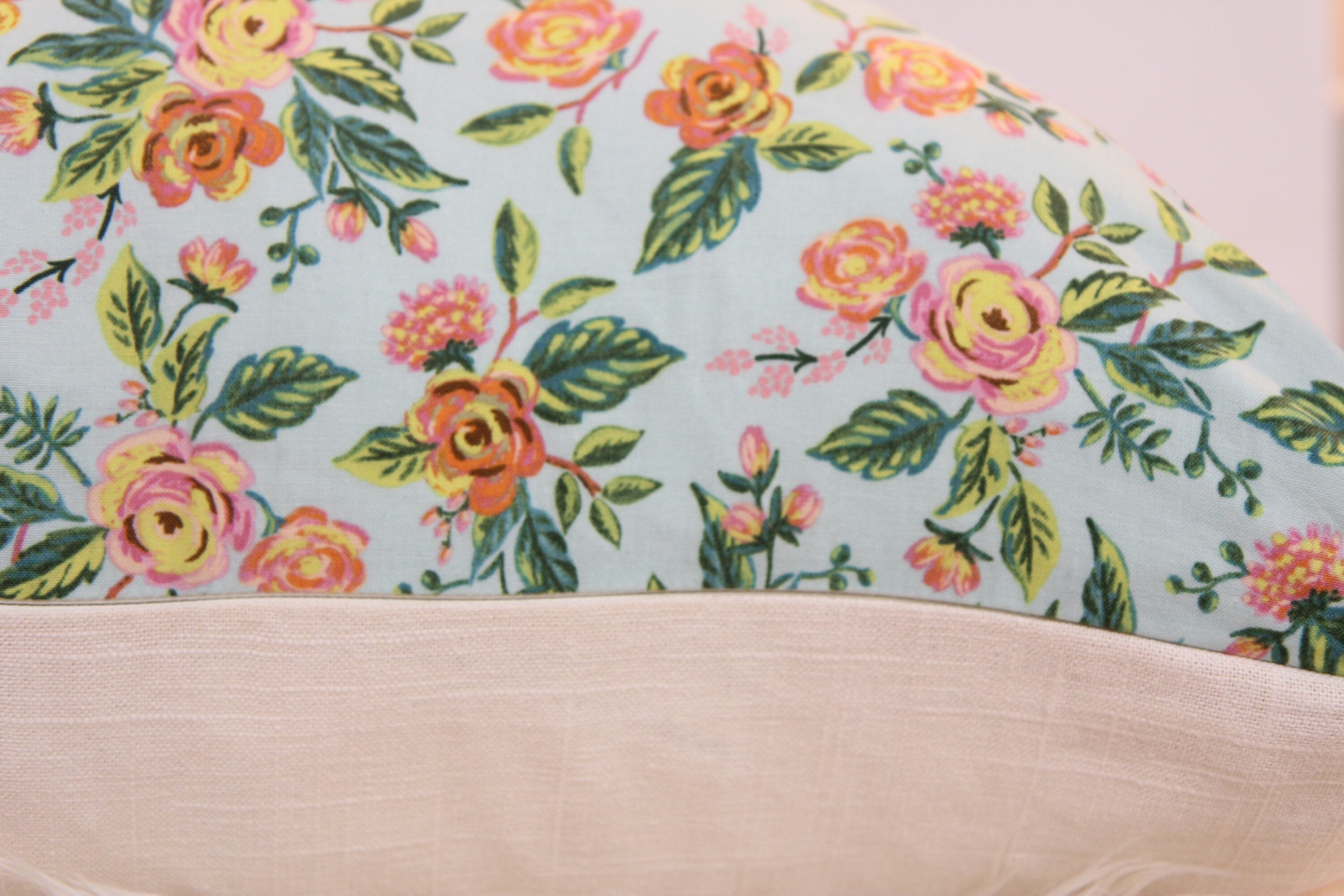 Jardin de Paris Aqua Floral Pillow 20" × 20"