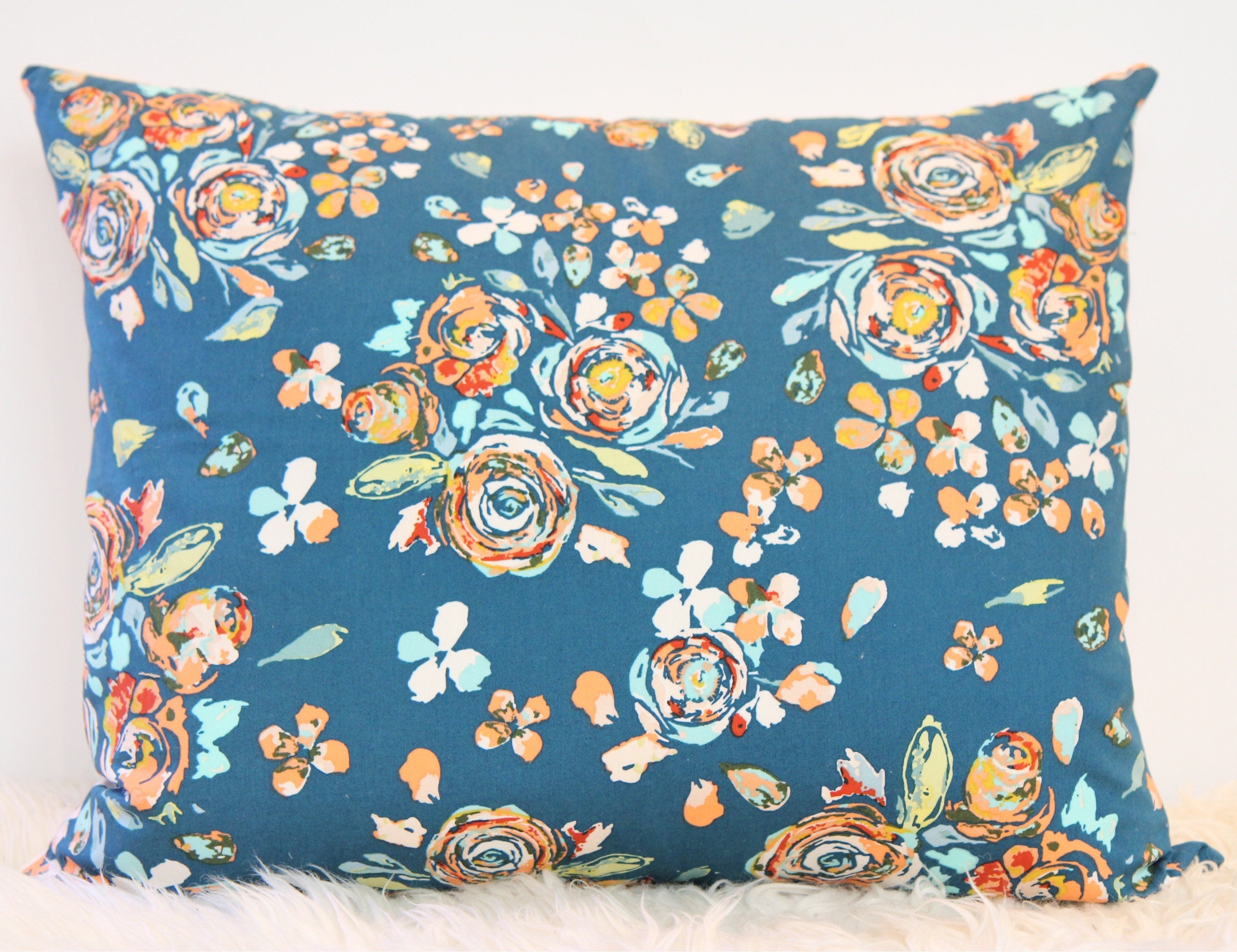 Fleet & Flourish Floral Lumbar Pillow 16″ × 20″
