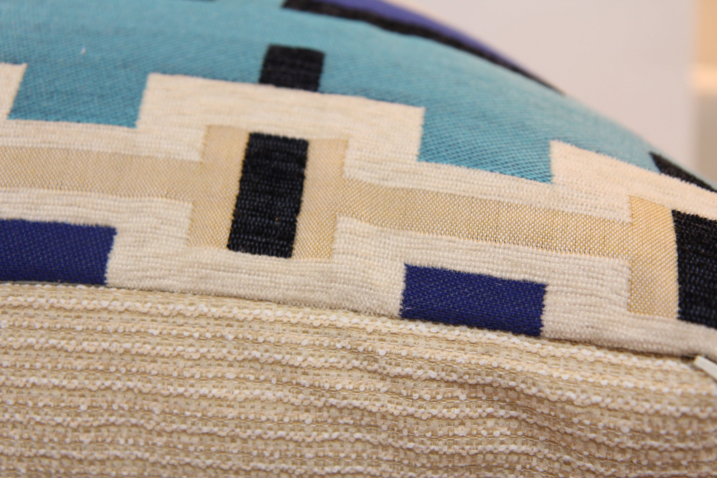 Geometric Embroidered Outdoor Pillow 24" × 24"