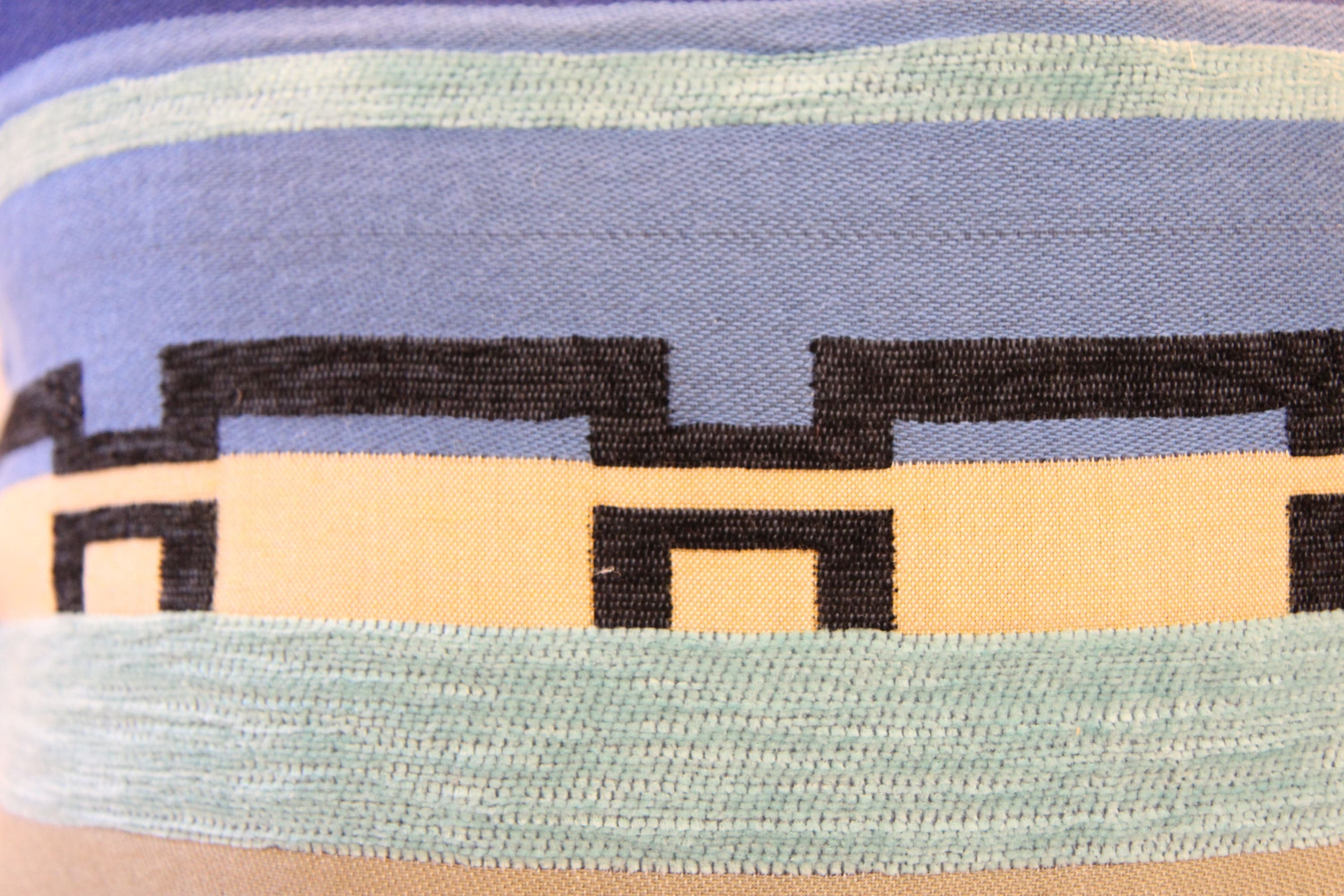 Geometric Embroidered Outdoor Pillow 24" × 24"