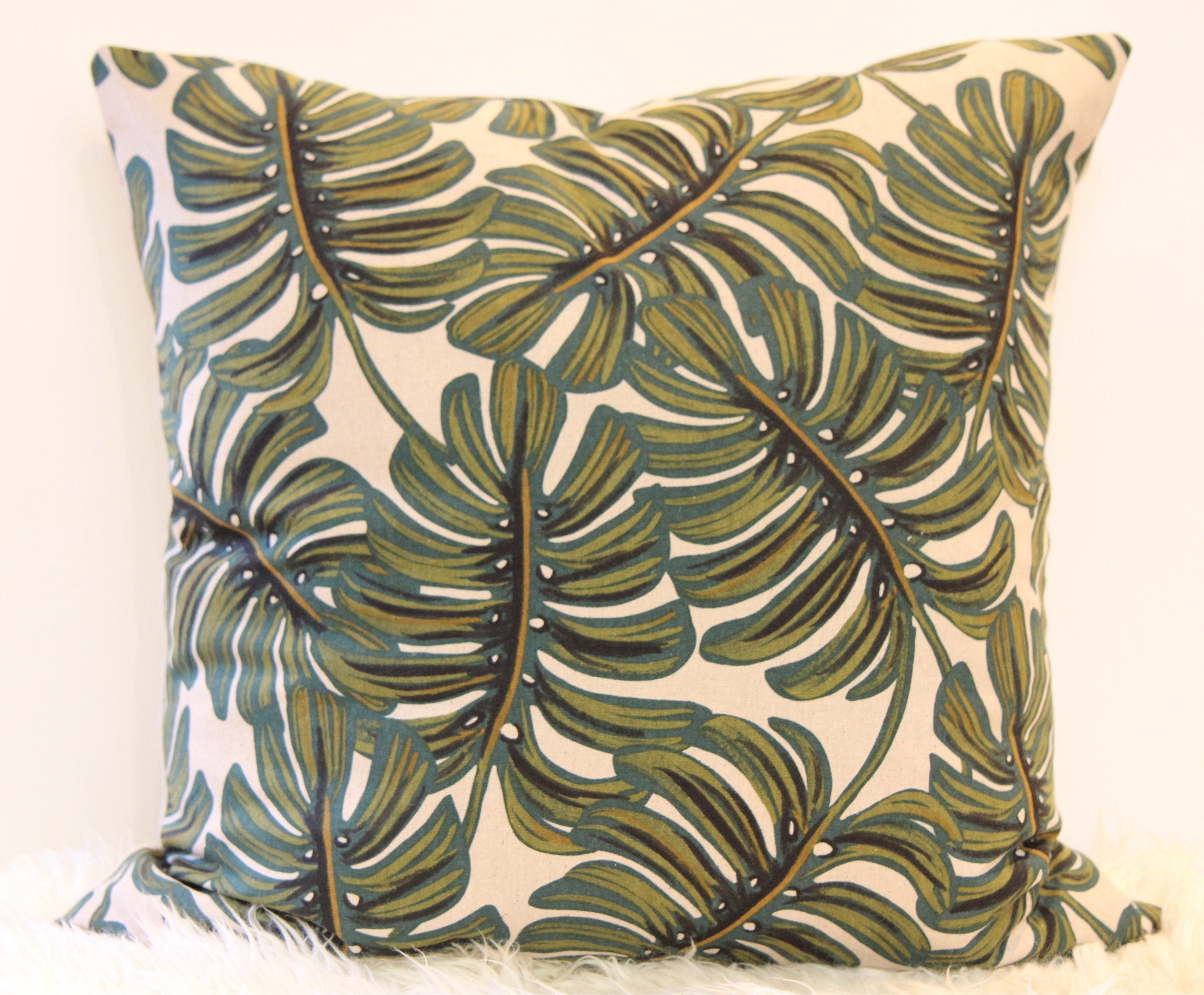 Monstera Botanical Pillow 20″ × 20″